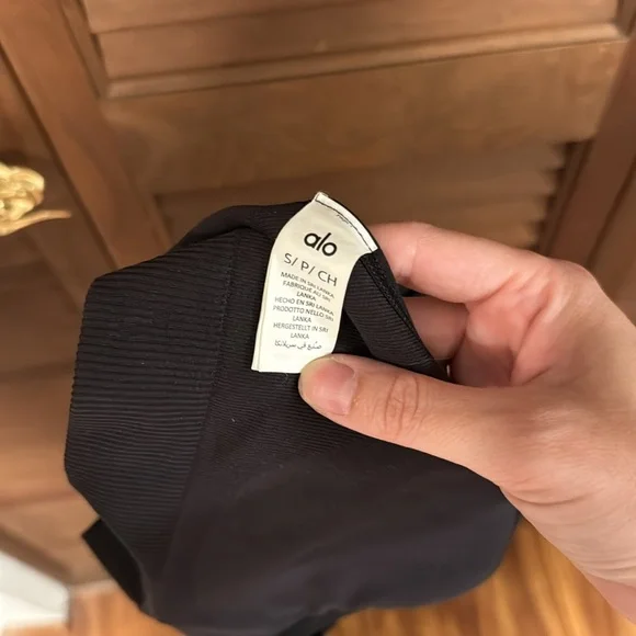 ALO Yoga Black Racerback Sports Bra with Compression Fit - Picture 5 of 5